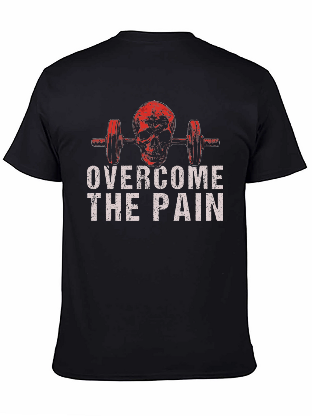 Skull Barbell Overcome The Pain Graphic T-Shirt