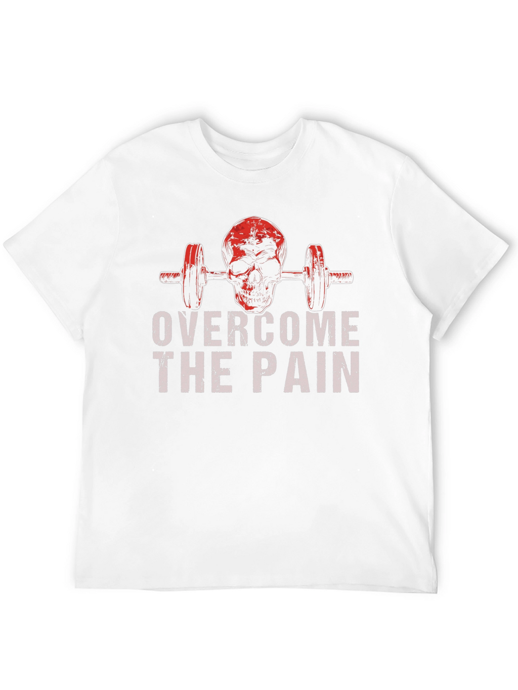 Skull Barbell Overcome The Pain Graphic T-Shirt