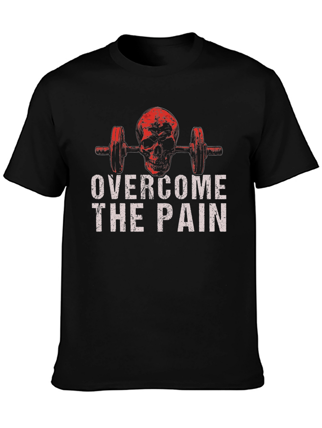 Skull Barbell Overcome The Pain Graphic T-Shirt