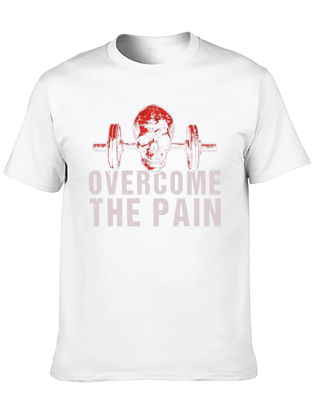 Skull Barbell Overcome The Pain Graphic T-Shirt