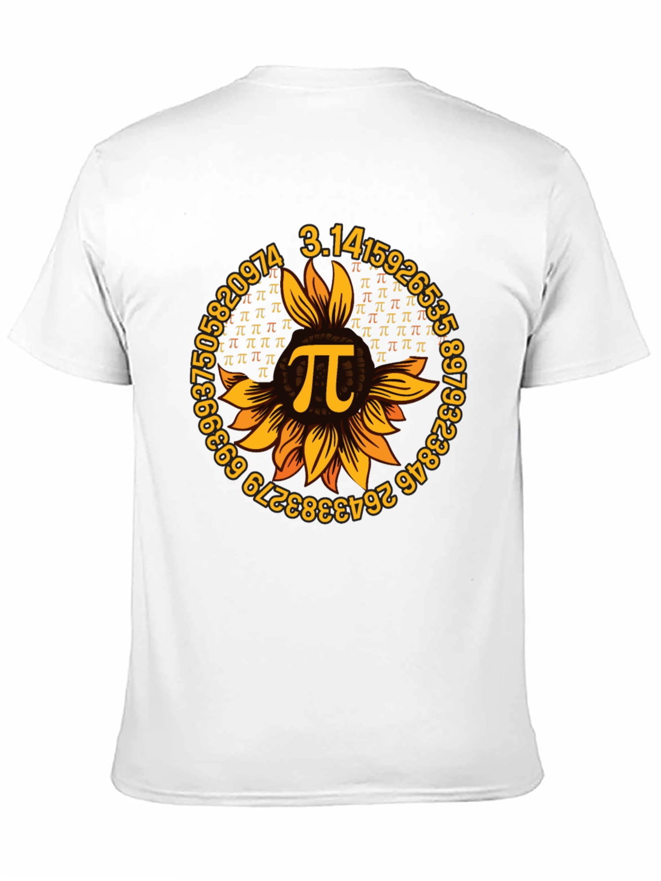 Pi Day Sunflower Graphic Tee - Black