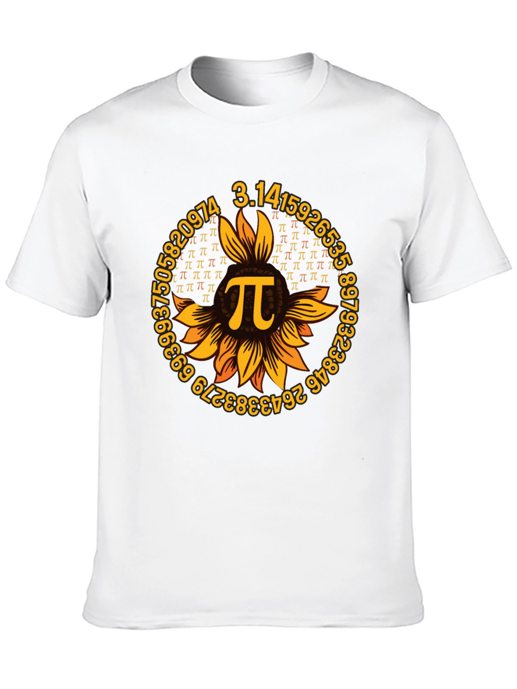 Pi Day Sunflower Graphic Tee - Black