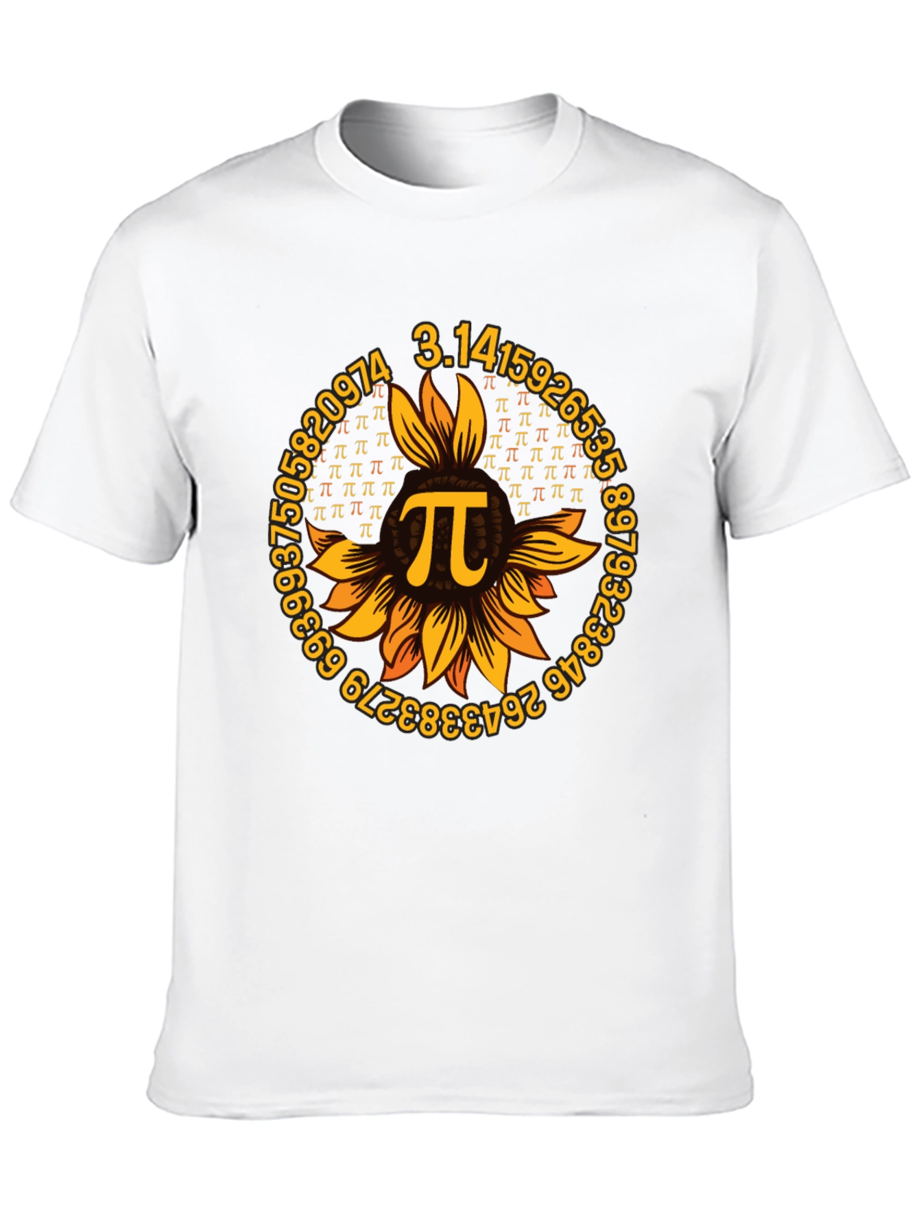 Pi Day Sunflower Graphic Tee - Black