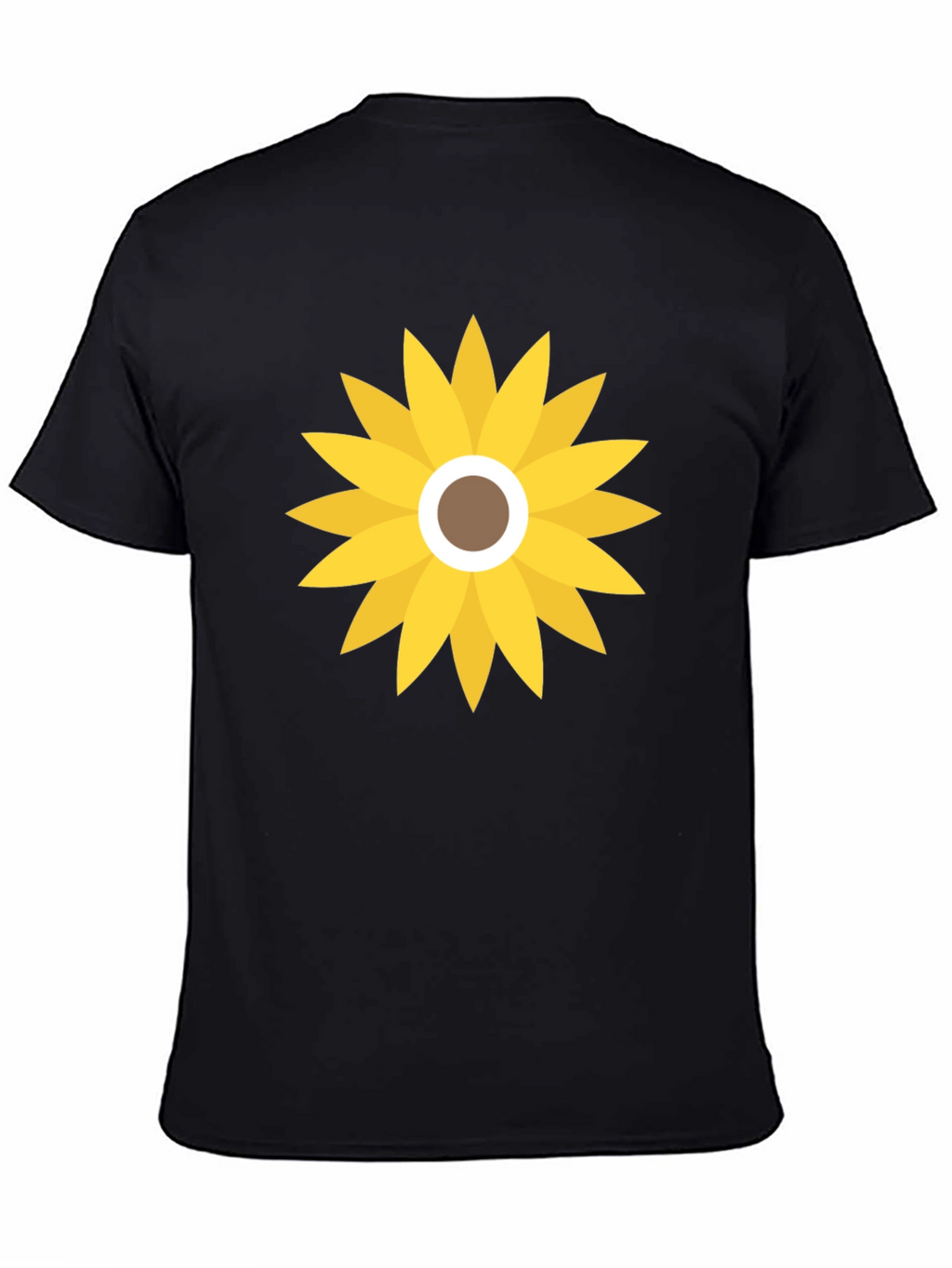 Sunflower Graphic Print Black T-Shirt