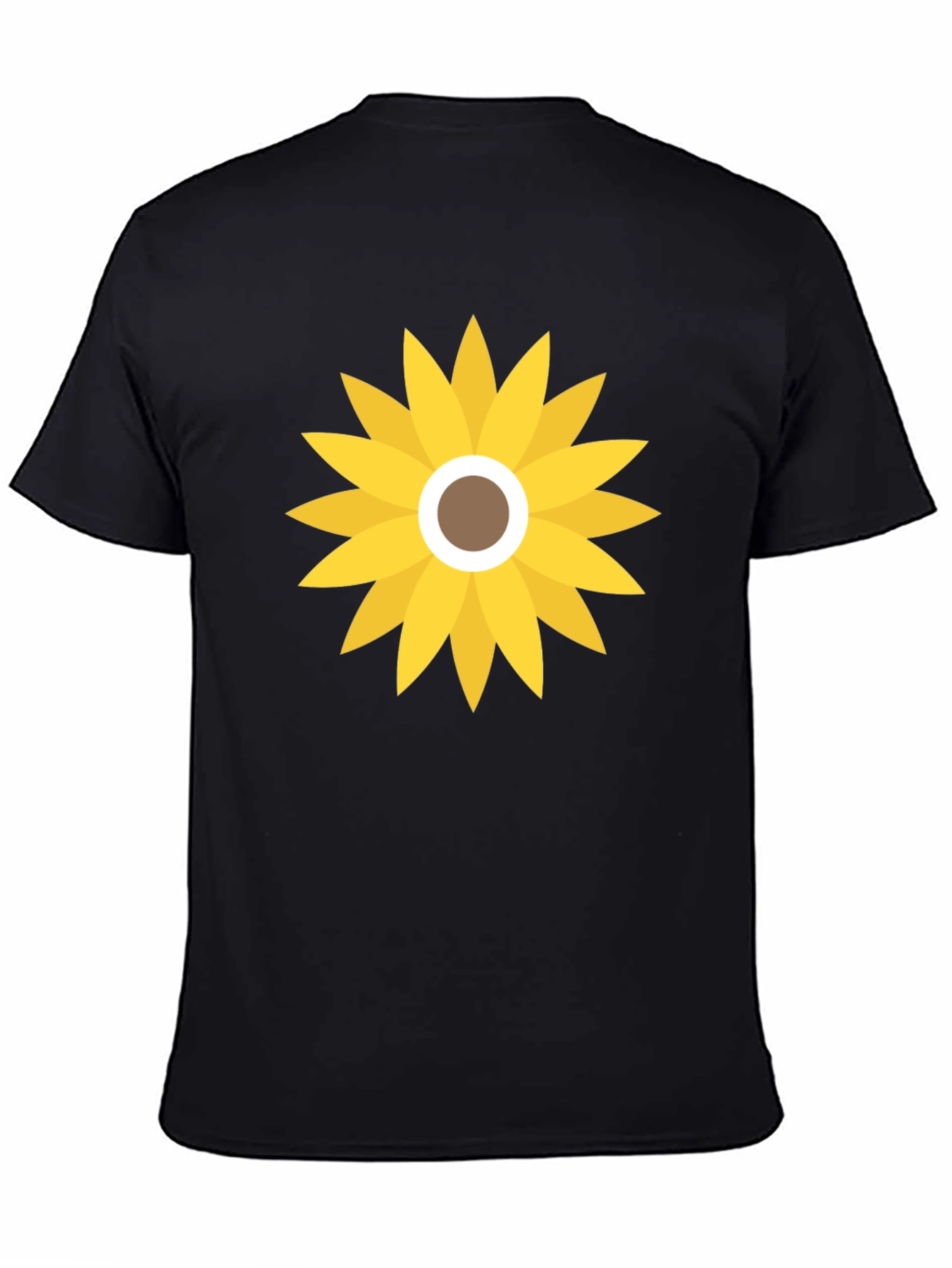 Sunflower Graphic Print Black T-Shirt