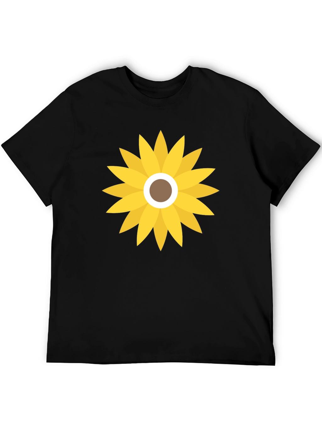 Sunflower Graphic Print Black T-Shirt