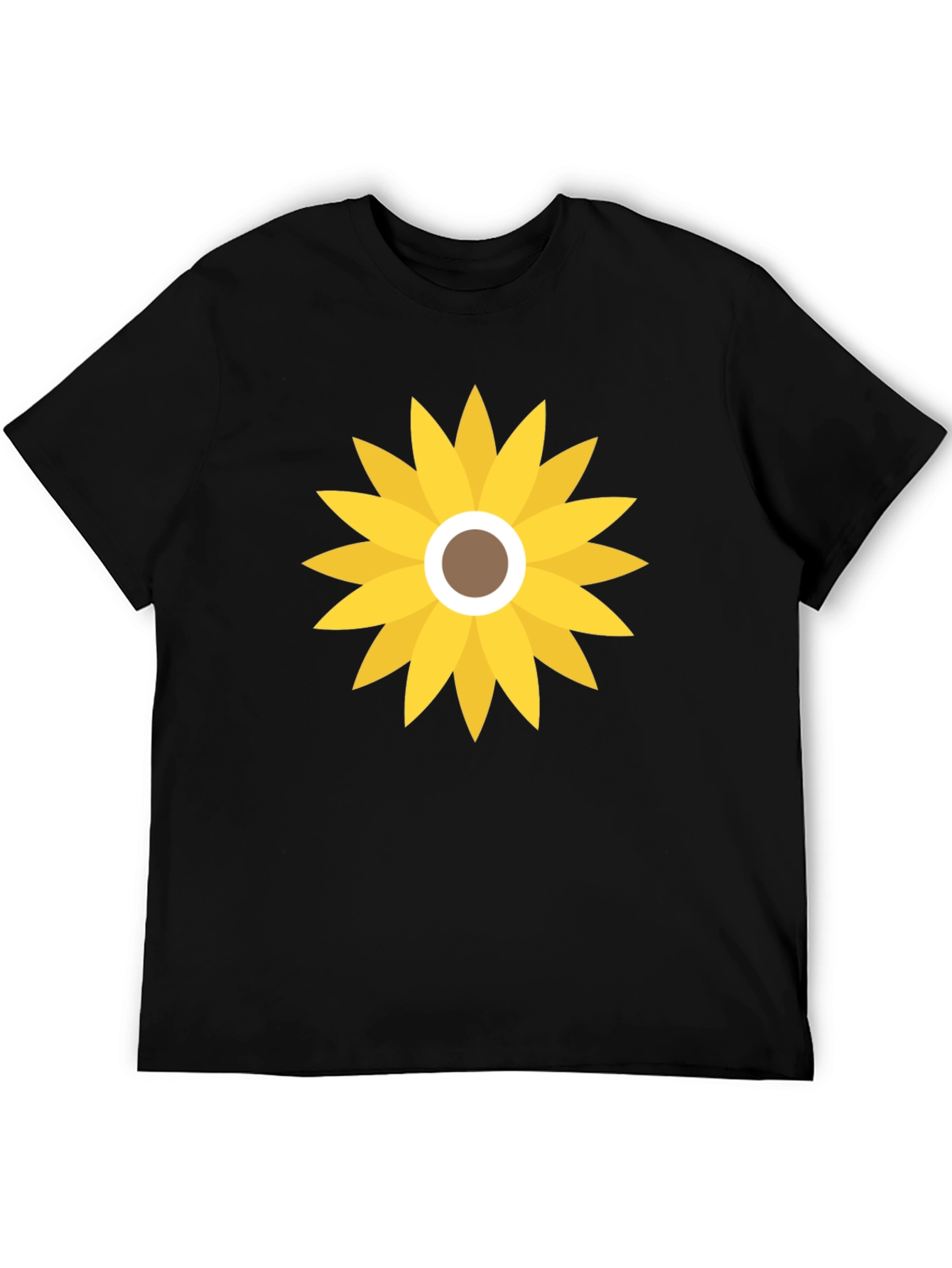 Sunflower Graphic Print Black T-Shirt