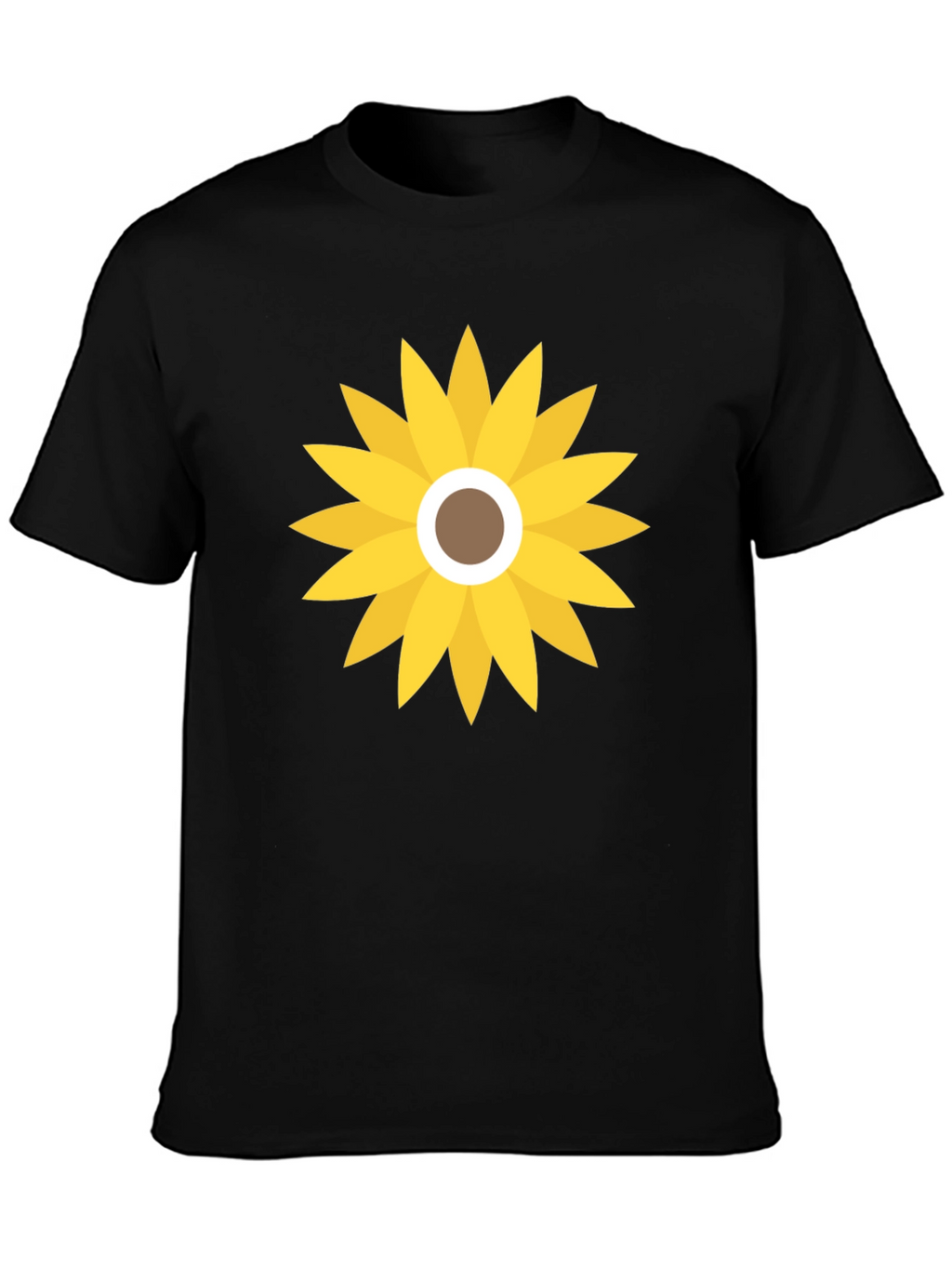 Sunflower Graphic Print Black T-Shirt