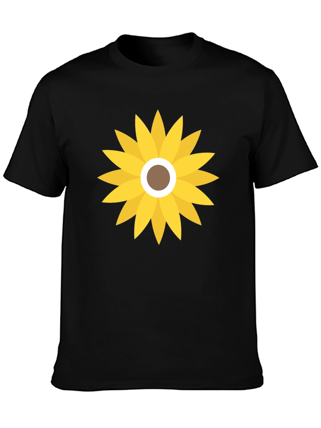 Sunflower Graphic Print Black T-Shirt
