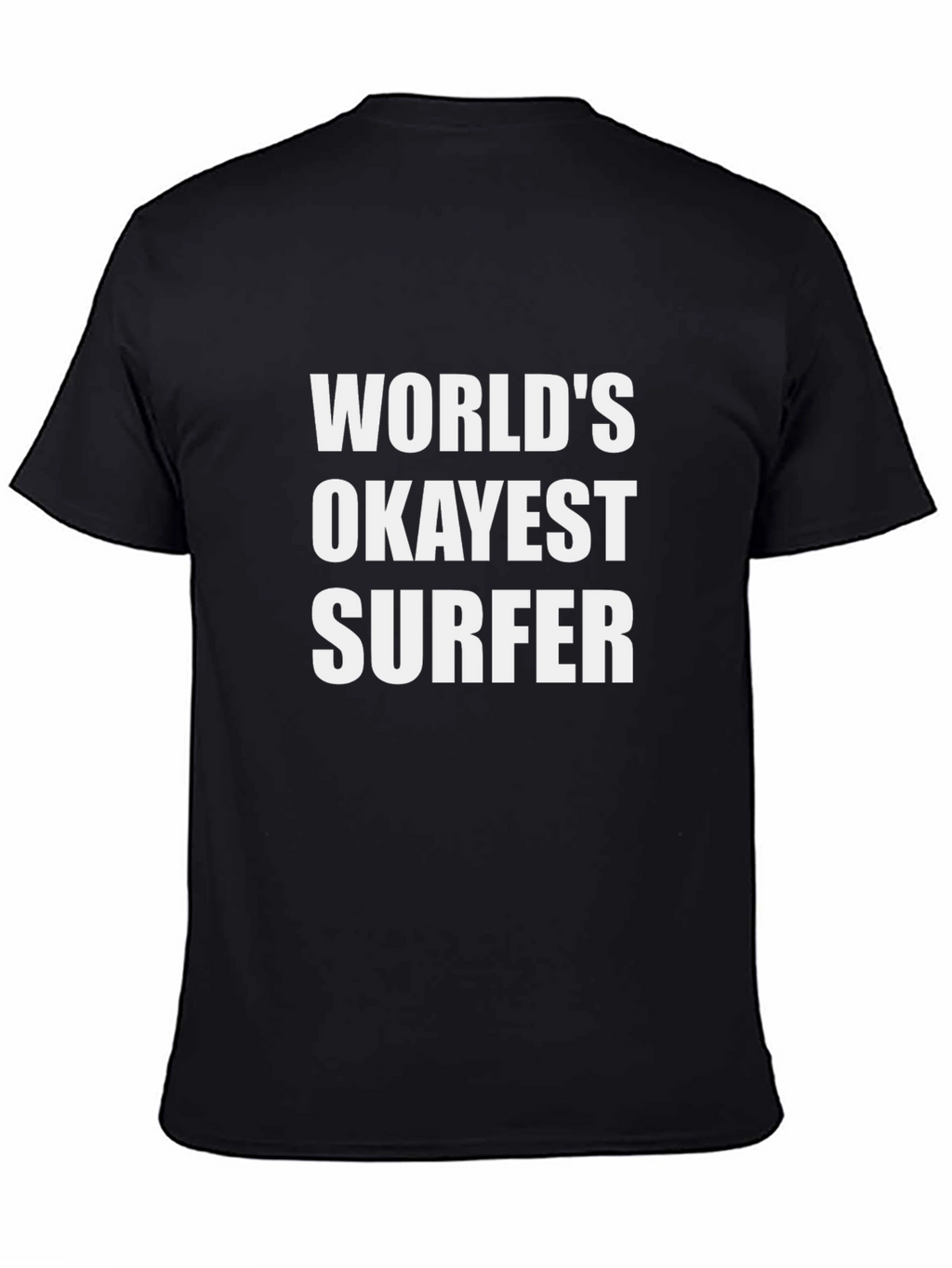 Worlds Okayest Surfer Black Graphic Tee