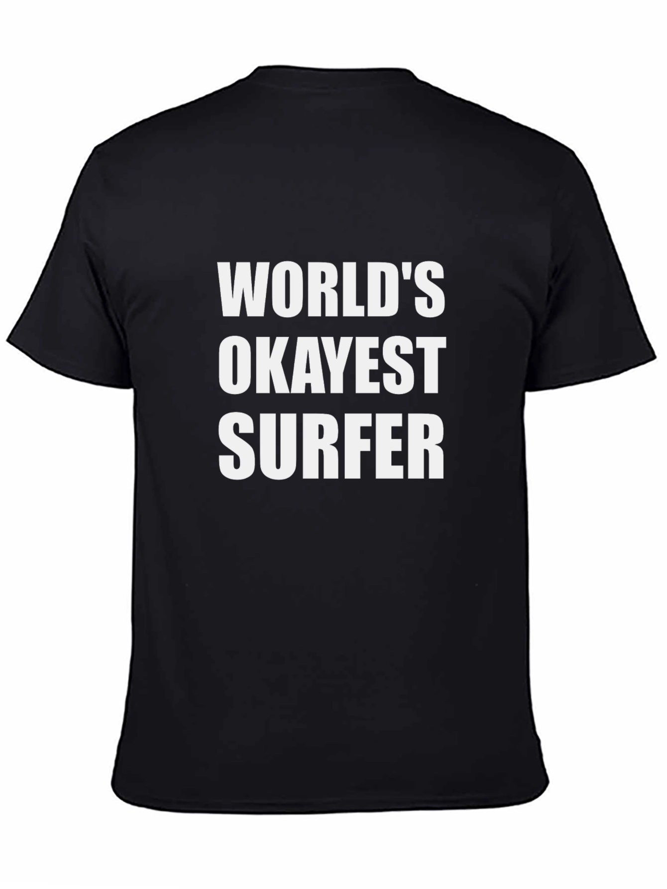 Worlds Okayest Surfer Black Graphic Tee