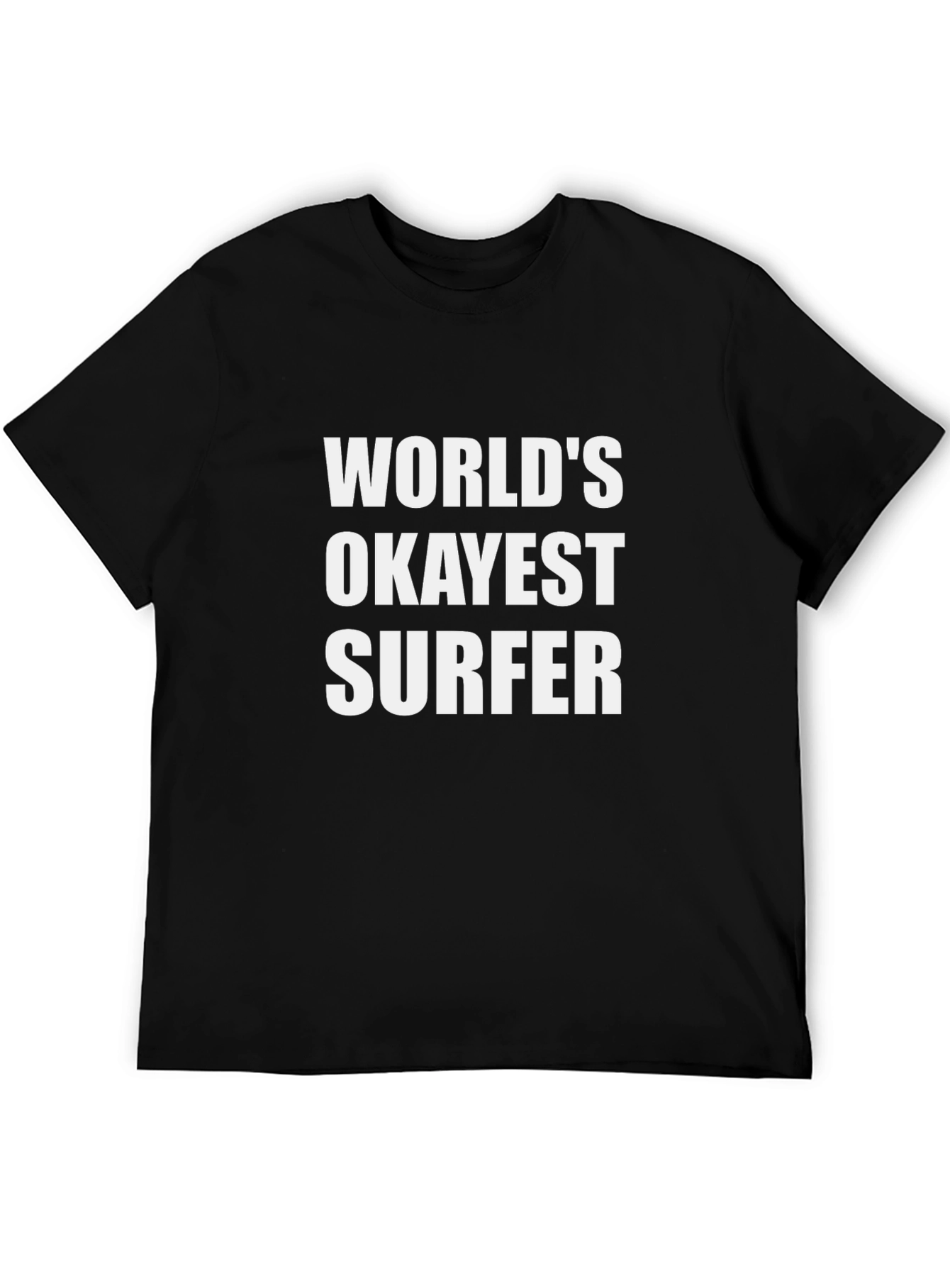 Worlds Okayest Surfer Black Graphic Tee