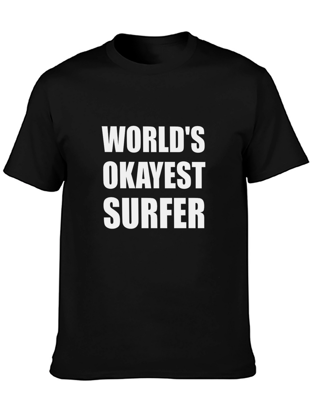 Worlds Okayest Surfer Black Graphic Tee