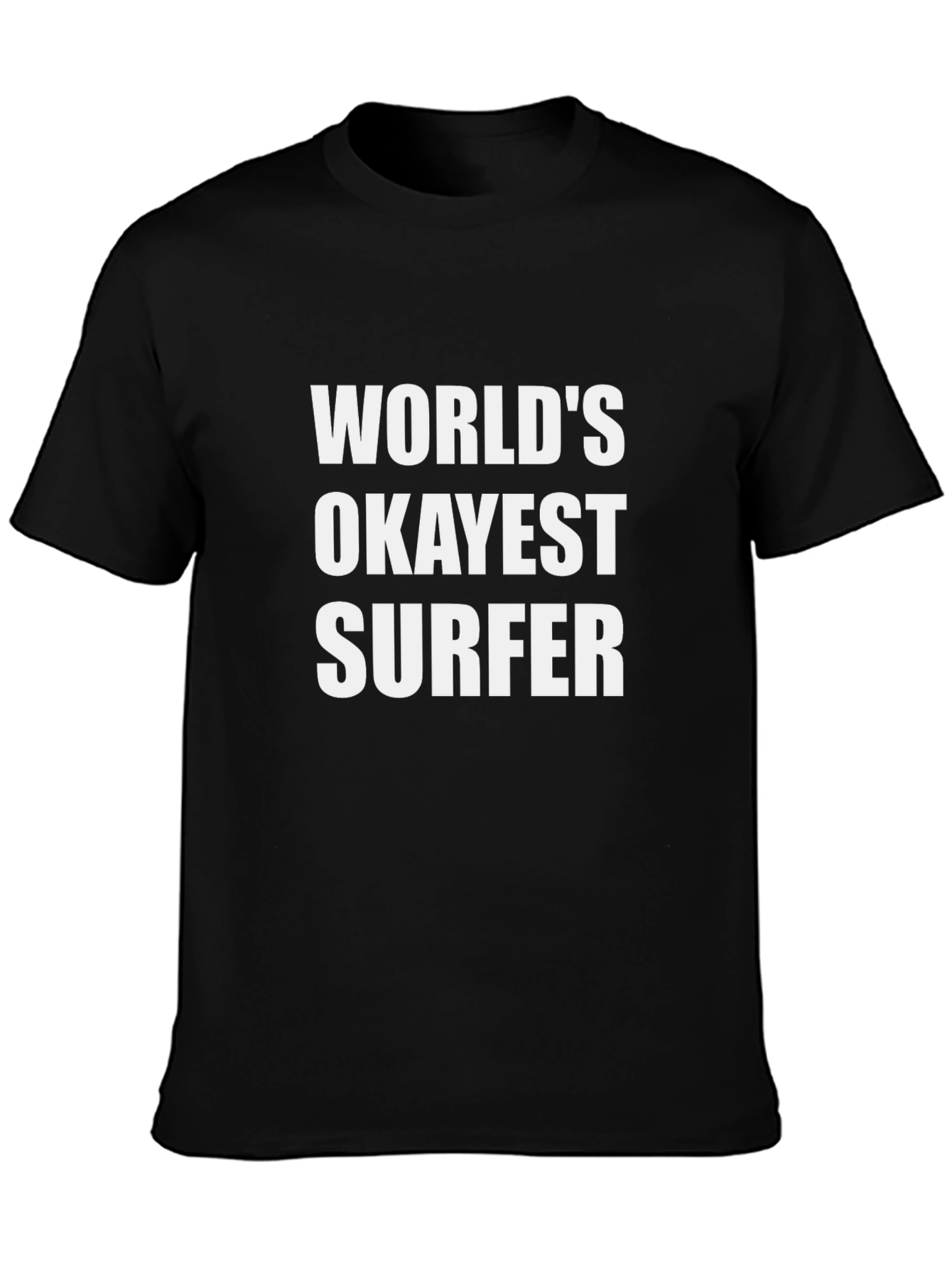 Worlds Okayest Surfer Black Graphic Tee