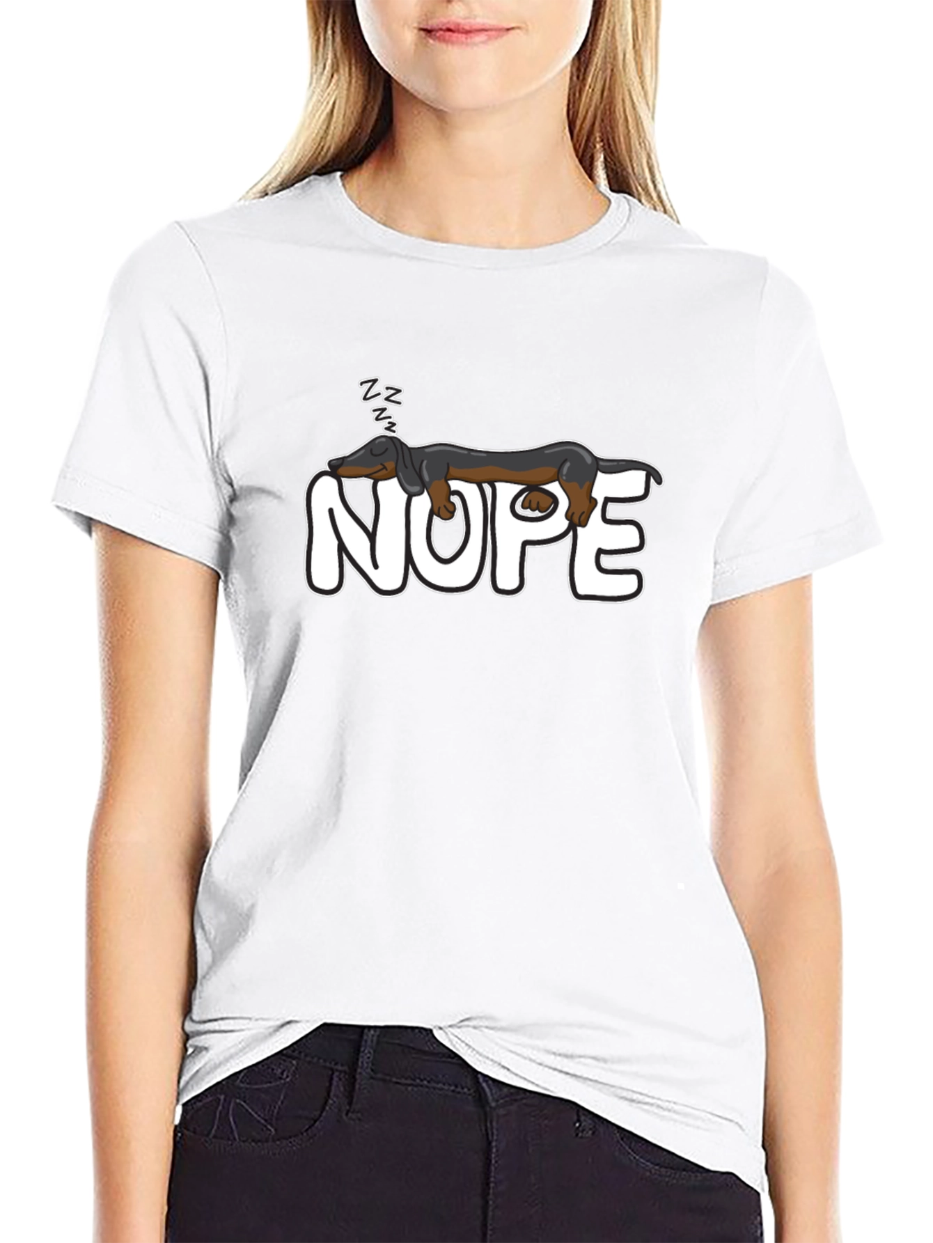 Nope Dachshund Nap T-Shirt - Funny Dog Lover Tee
