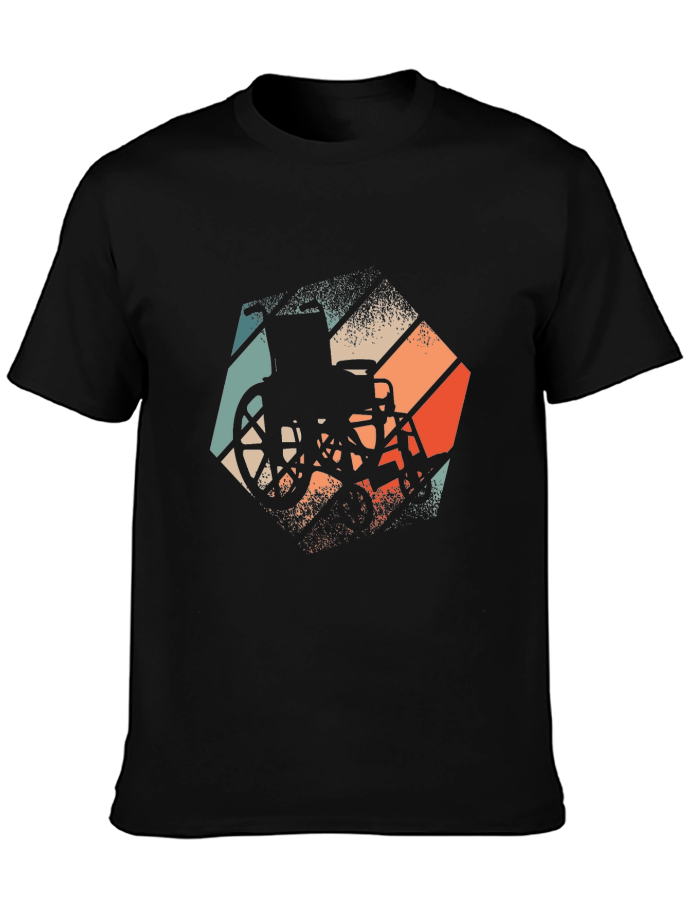 Retro Wheelchair Graphic Tee - Black Unisex T-Shirt
