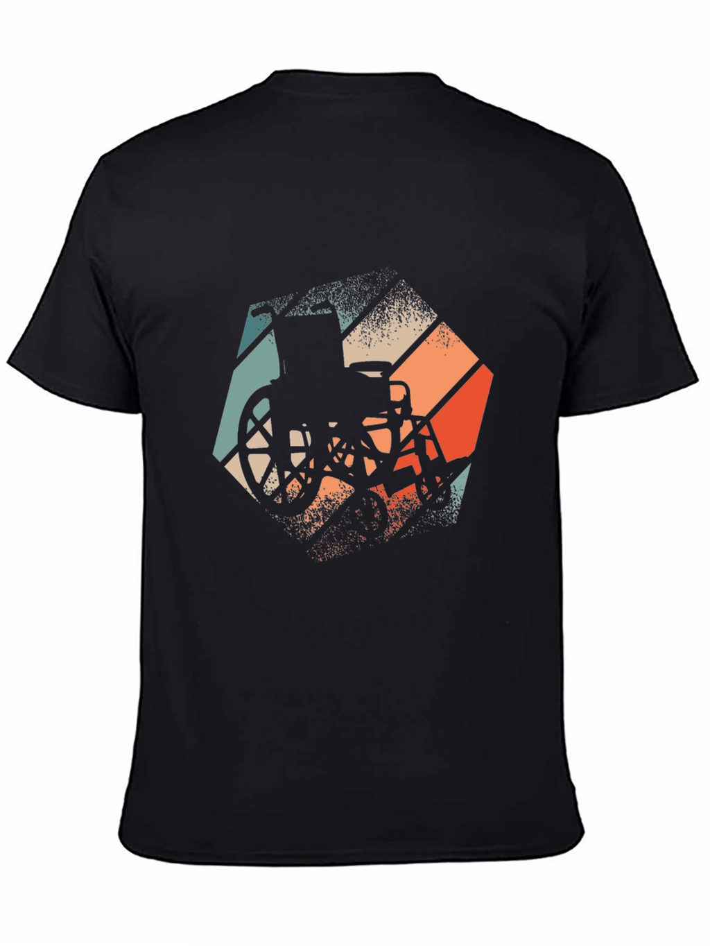 Retro Wheelchair Graphic Tee - Black Unisex T-Shirt
