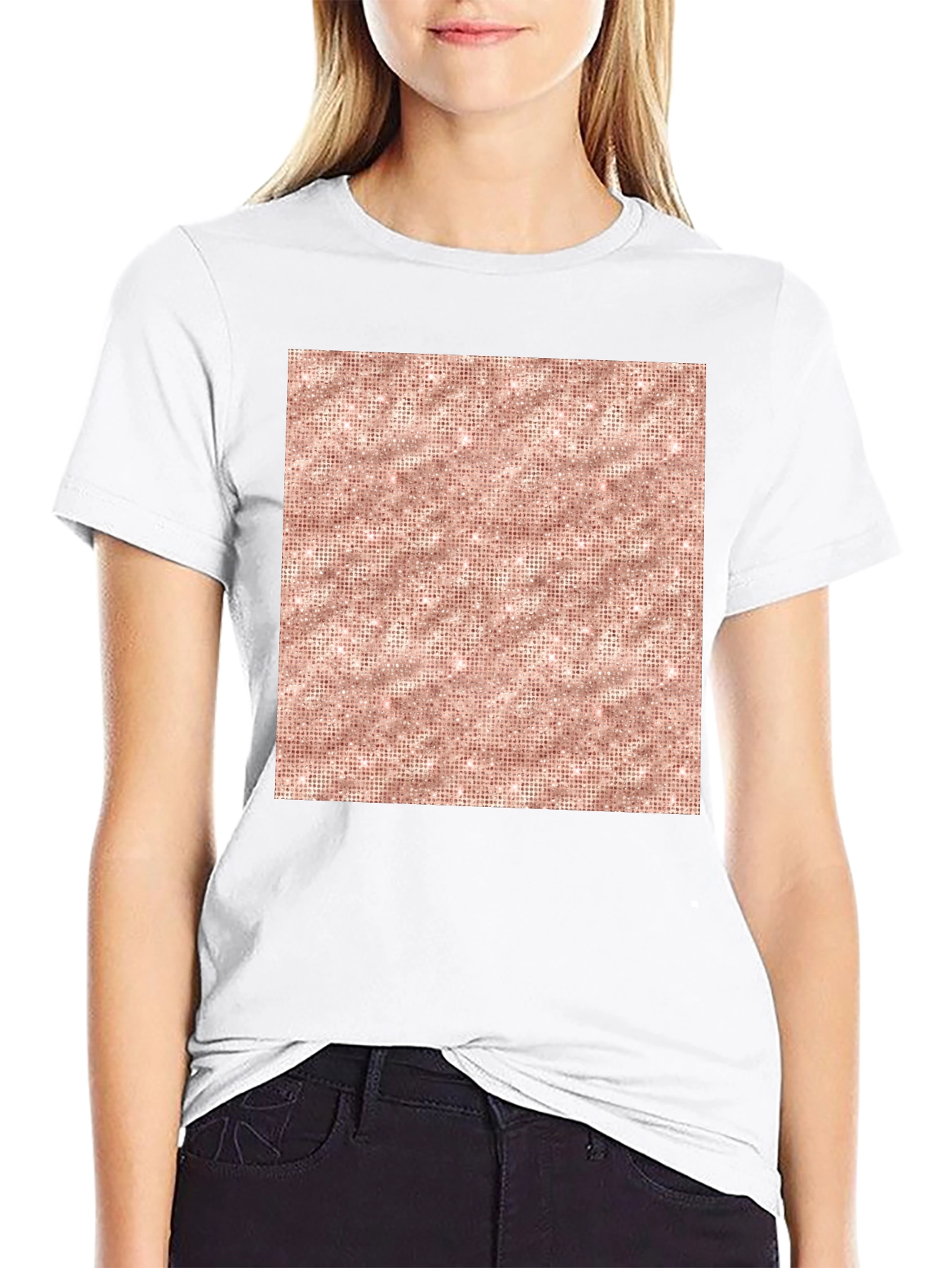 Stylish Black Tee with Geometric Print