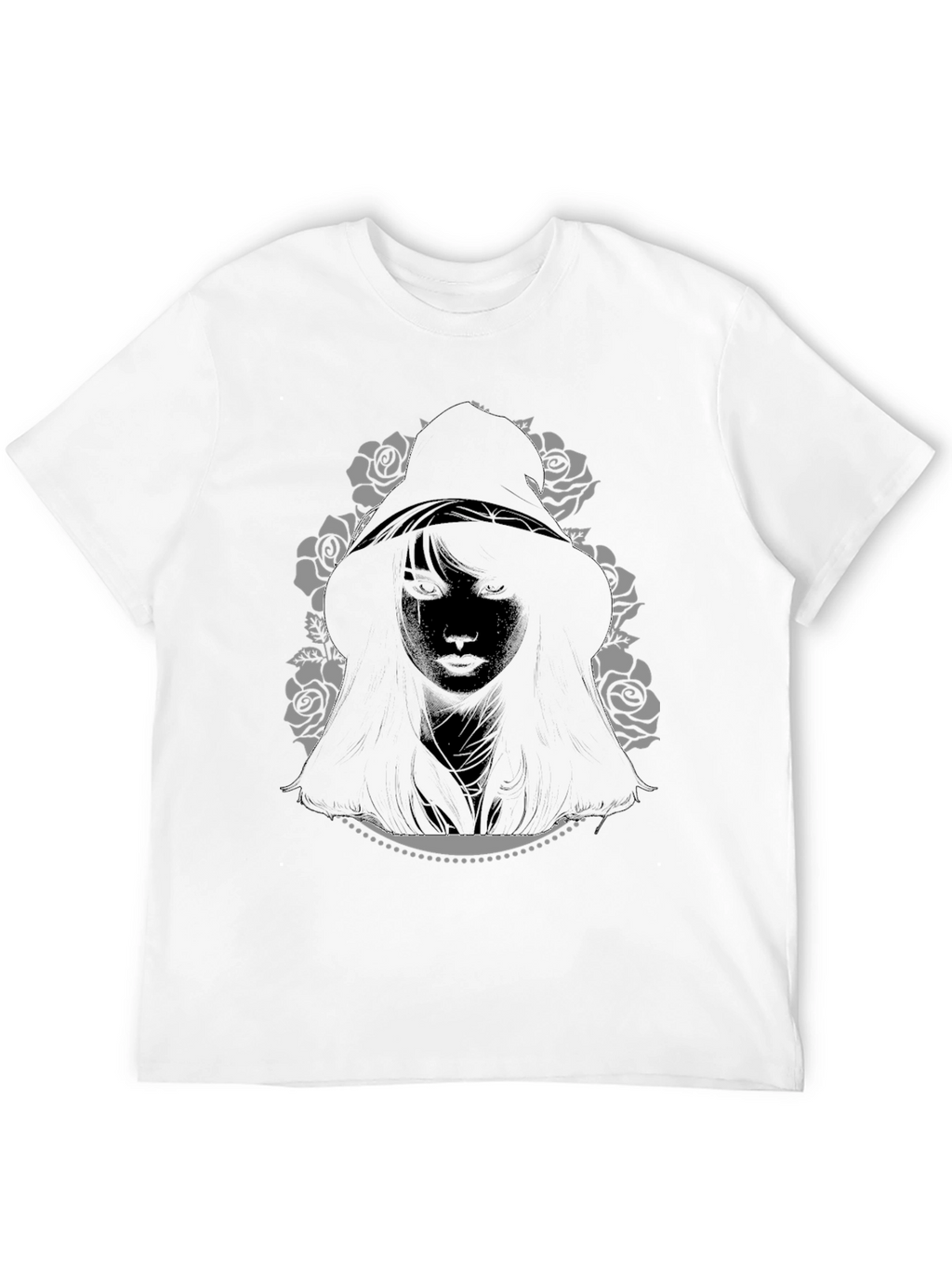 Hooded Woman Graphic Tee - Black