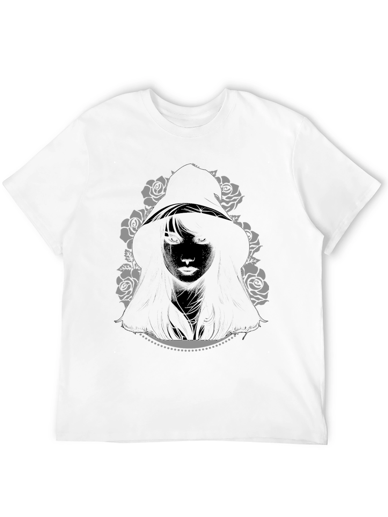 Hooded Woman Graphic Tee - Black
