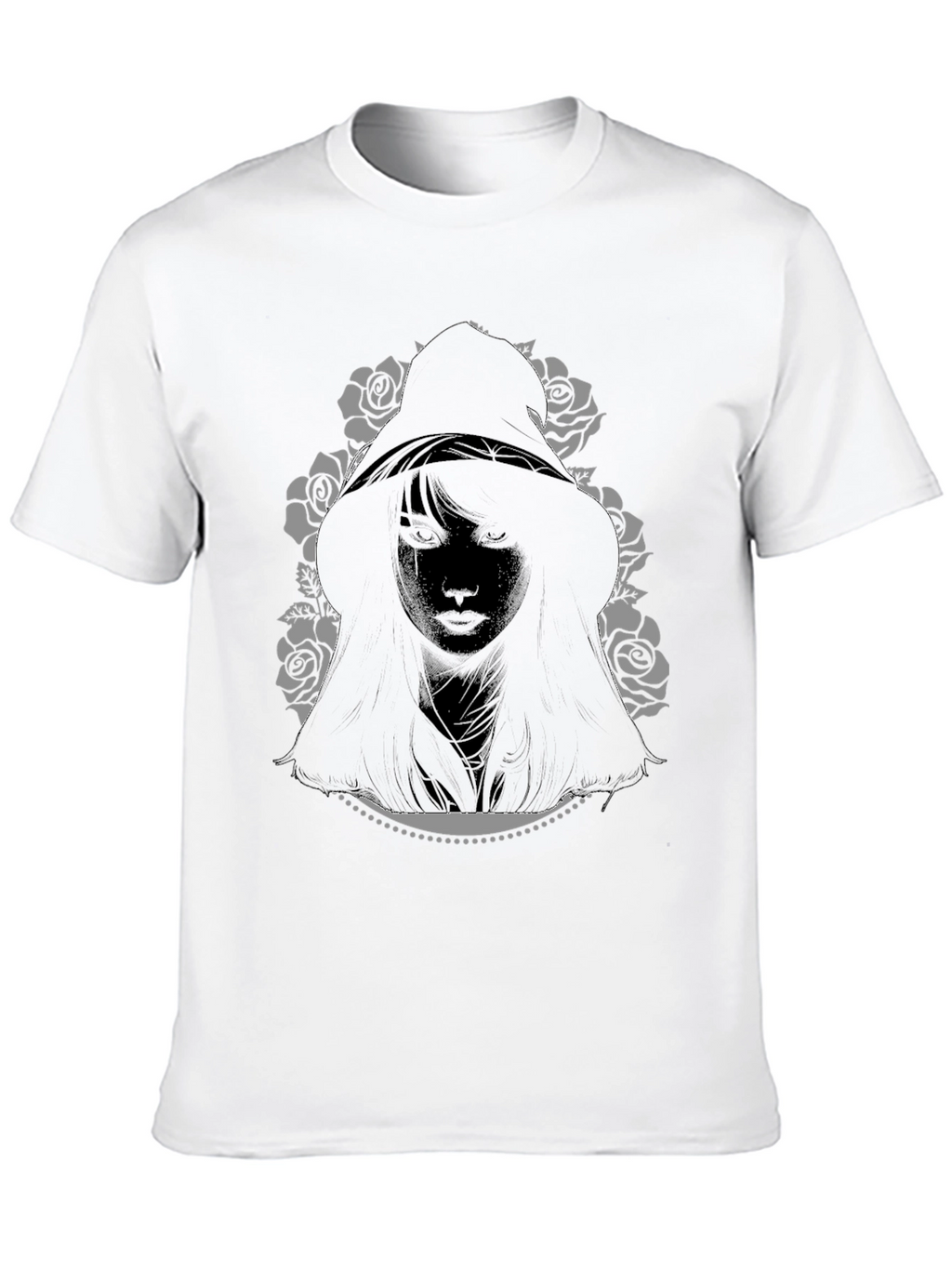 Hooded Woman Graphic Tee - Black