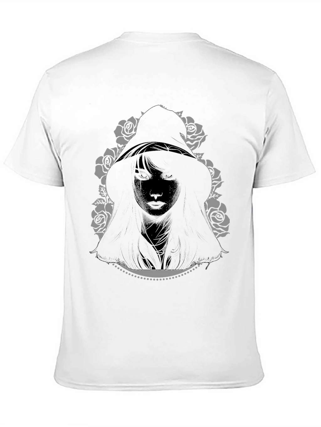 Hooded Woman Graphic Tee - Black