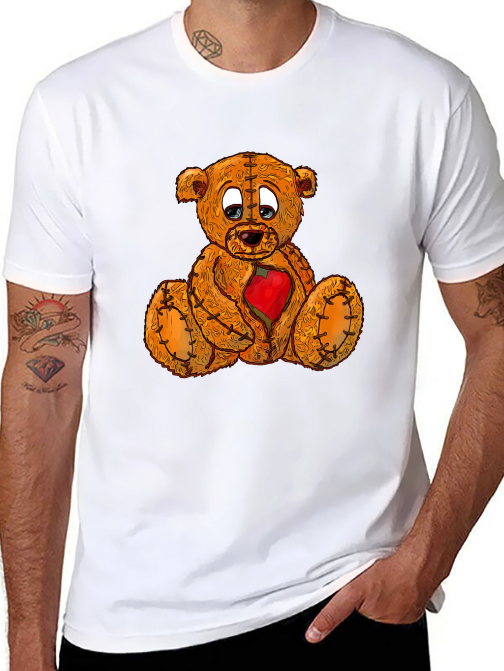 Sad Teddy Bear T-Shirt - Heartbroken Plush Graphic Tee