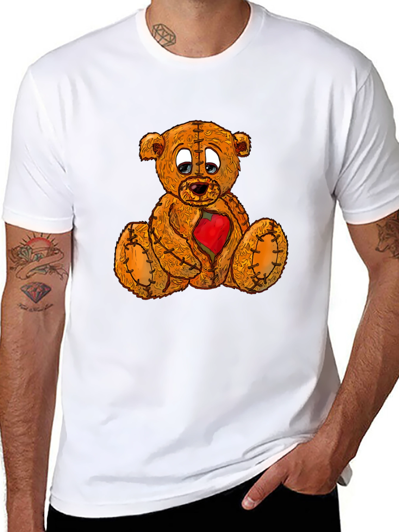 Sad Teddy Bear T-Shirt - Heartbroken Plush Graphic Tee