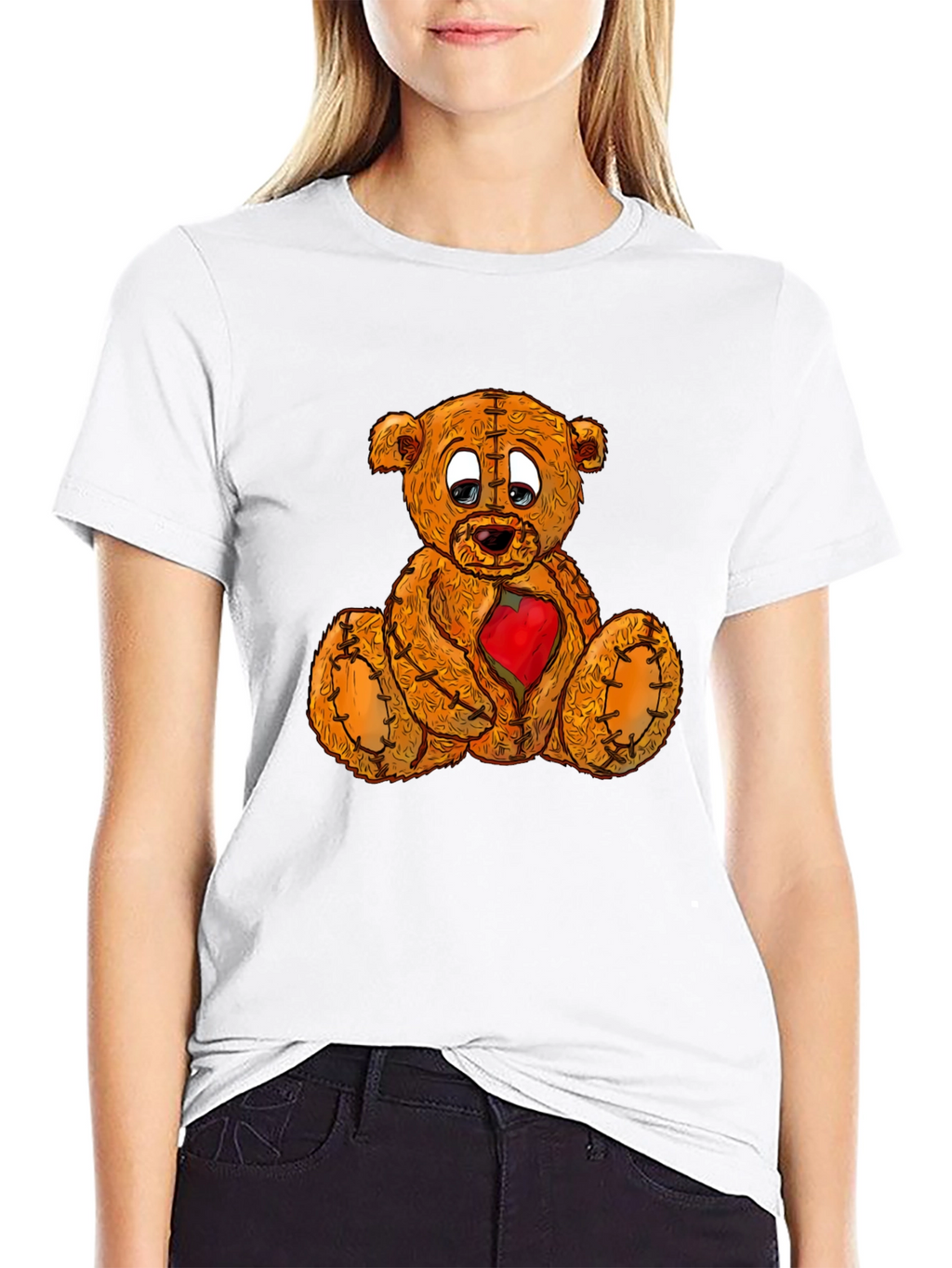 Sad Teddy Bear T-Shirt - Heartbroken Plush Graphic Tee