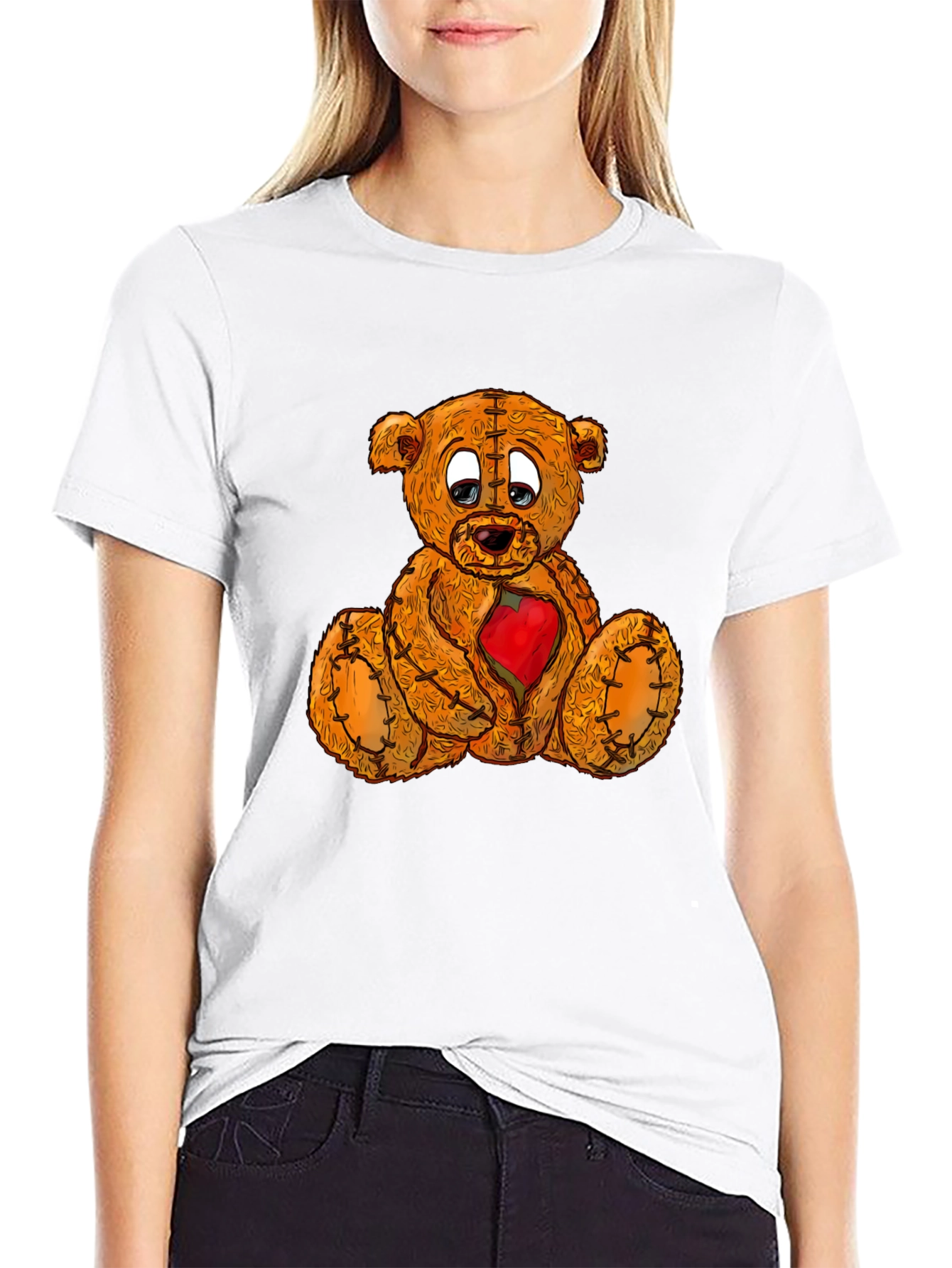 Sad Teddy Bear T-Shirt - Heartbroken Plush Graphic Tee
