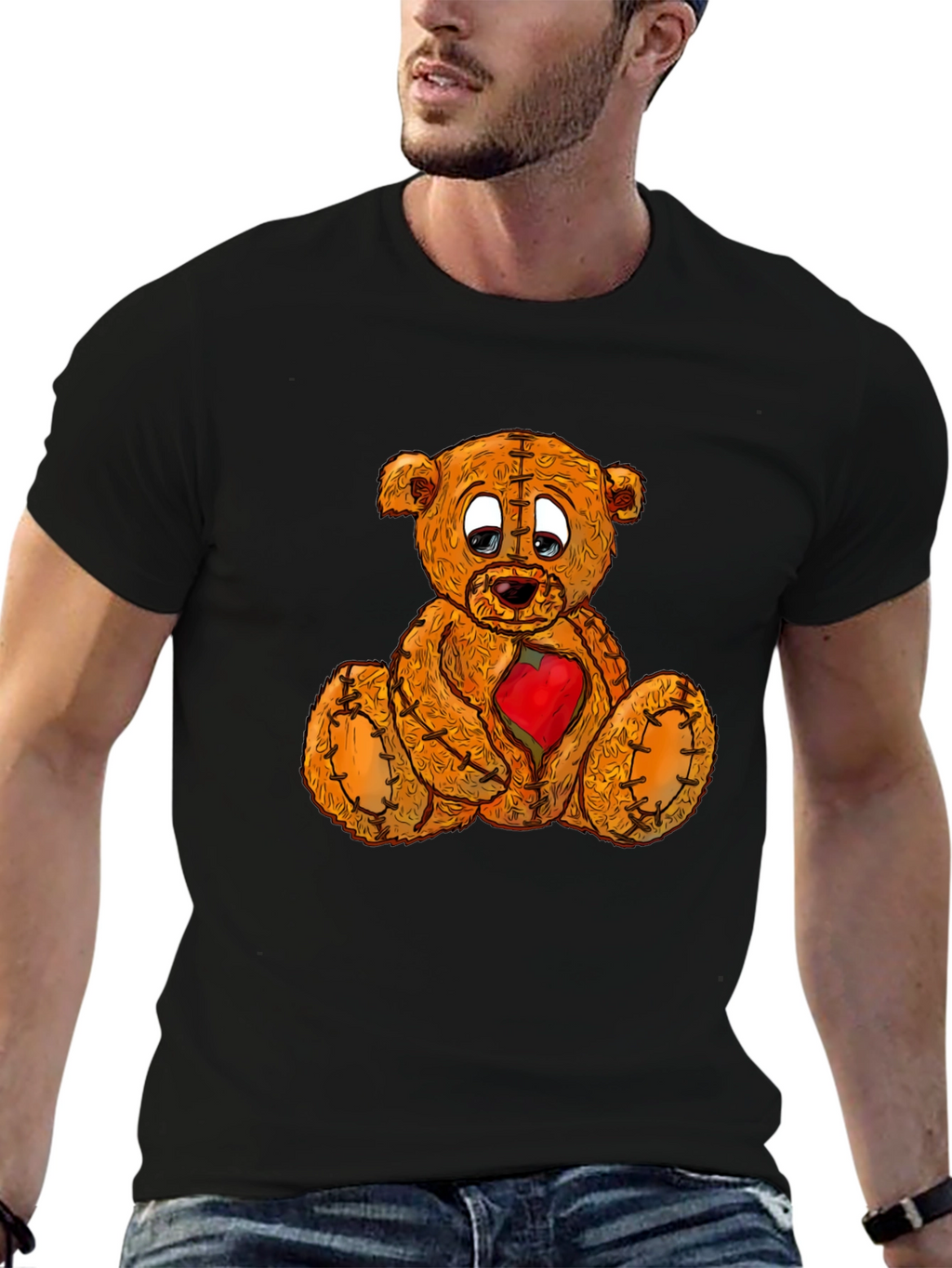 Sad Teddy Bear T-Shirt - Heartbroken Plush Graphic Tee