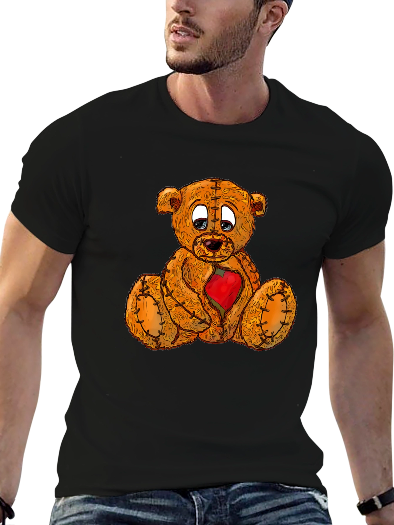 Sad Teddy Bear T-Shirt - Heartbroken Plush Graphic Tee