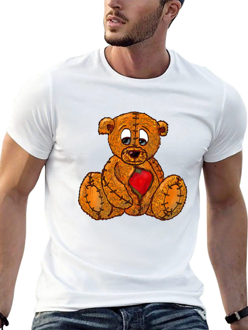 Sad Teddy Bear T-Shirt - Heartbroken Plush Graphic Tee