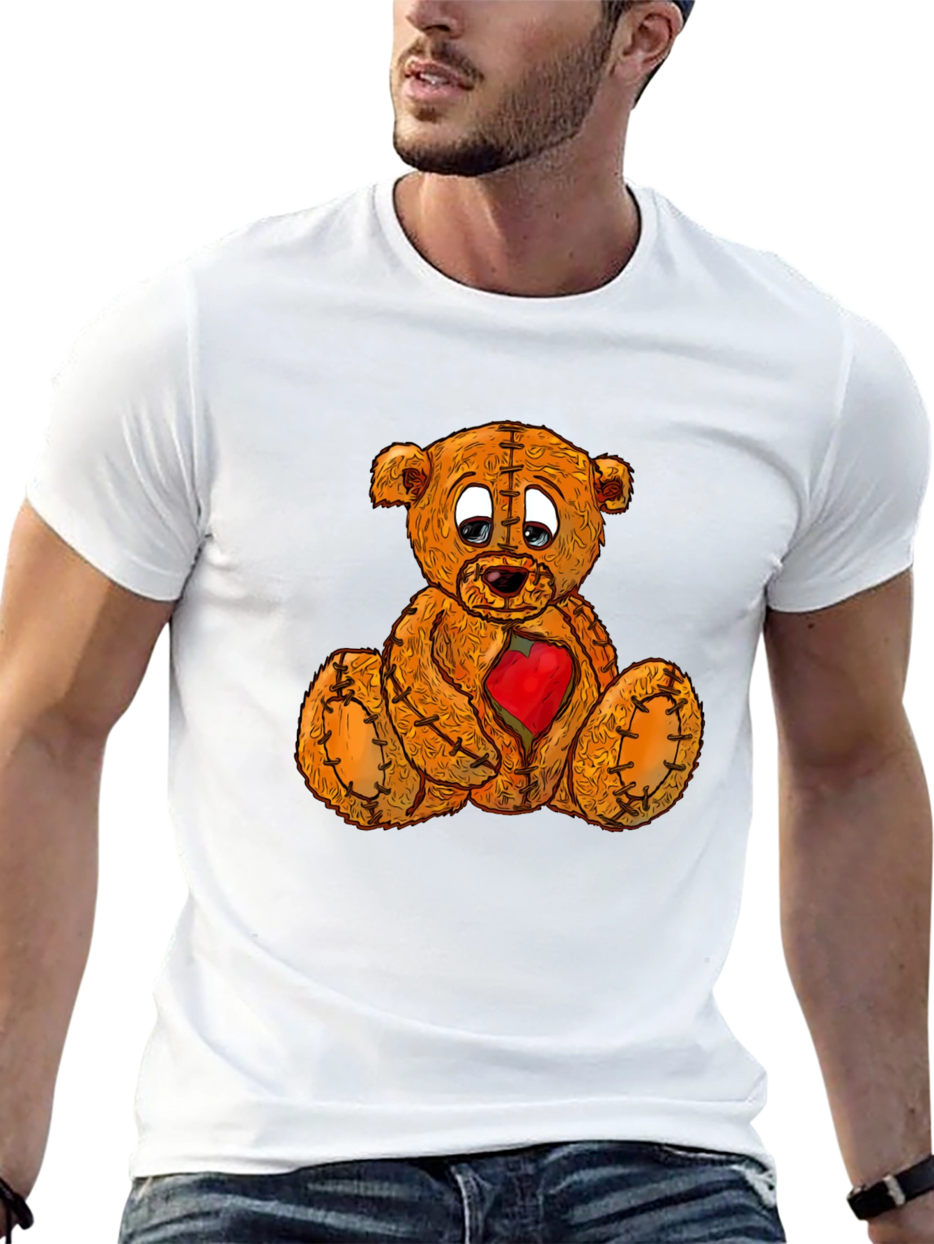 Sad Teddy Bear T-Shirt - Heartbroken Plush Graphic Tee