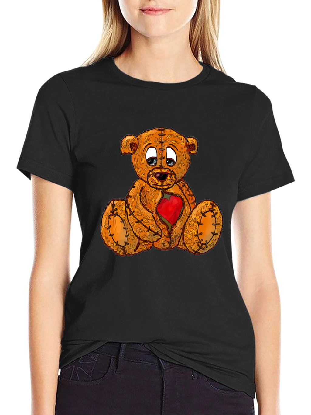 Sad Teddy Bear T-Shirt - Heartbroken Plush Graphic Tee