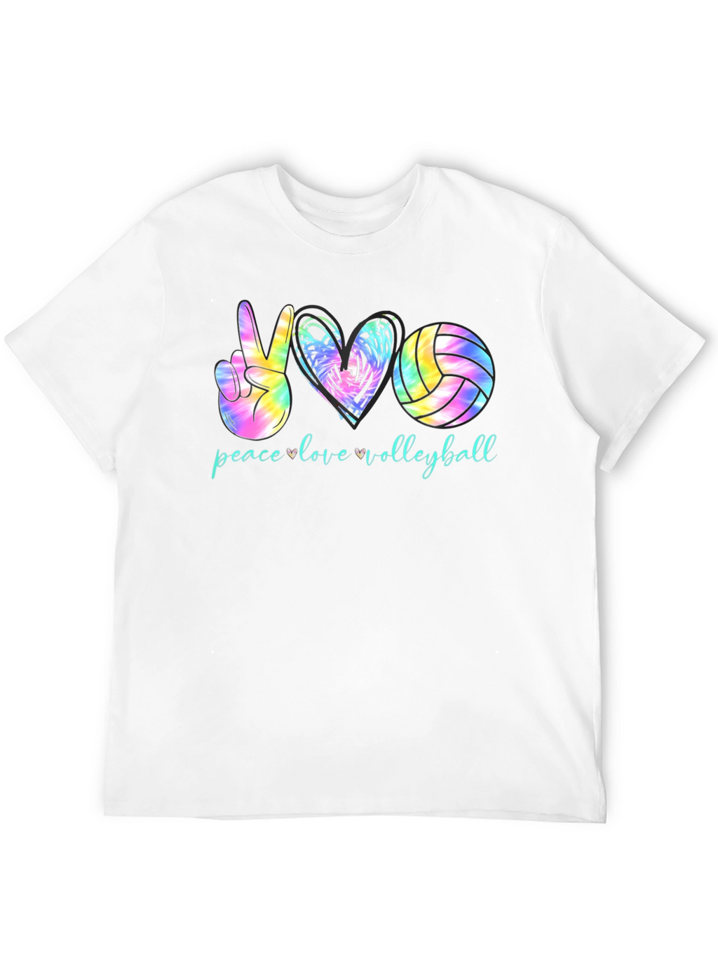 Peace Love Volleyball Tie Dye Graphic Tee