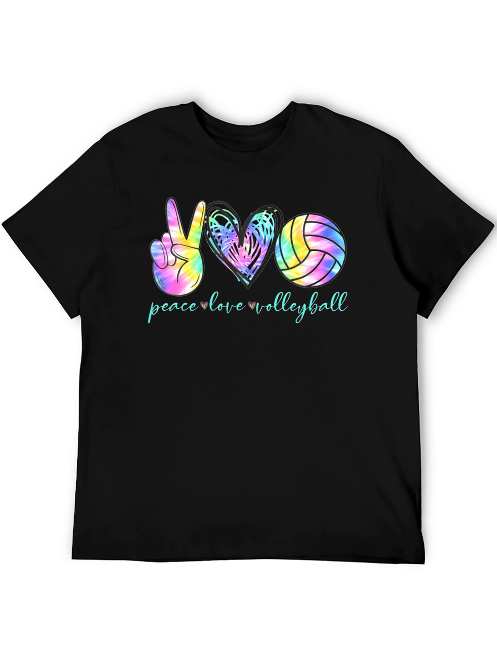 Peace Love Volleyball Tie Dye Graphic Tee