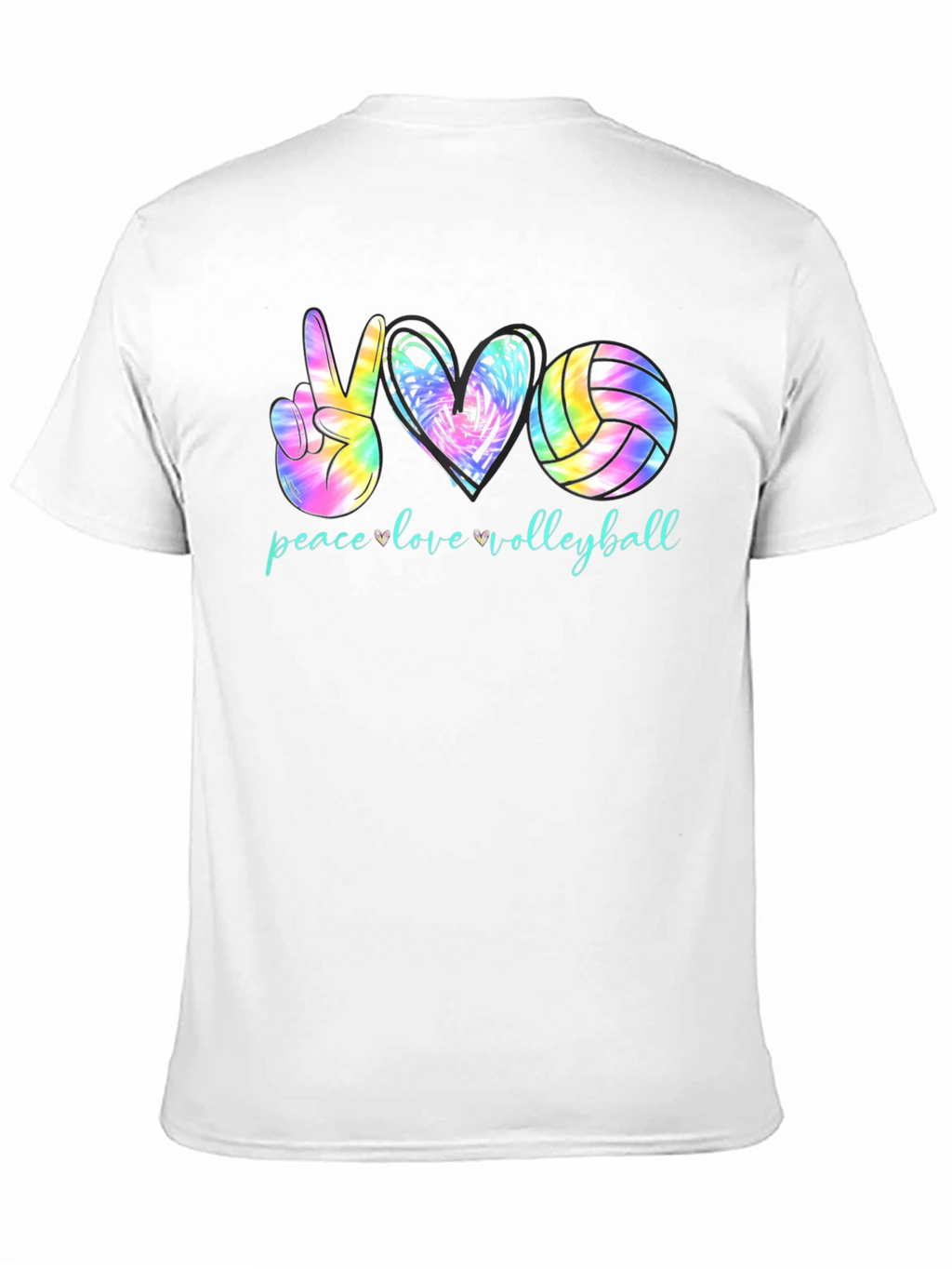 Peace Love Volleyball Tie Dye Graphic Tee