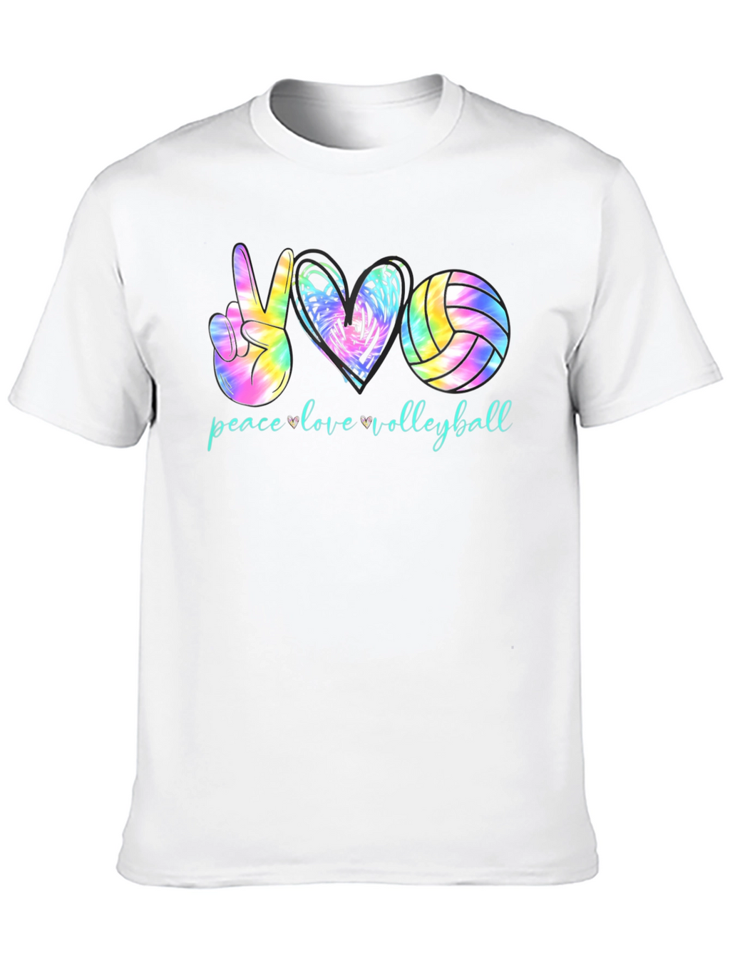 Peace Love Volleyball Tie Dye Graphic Tee