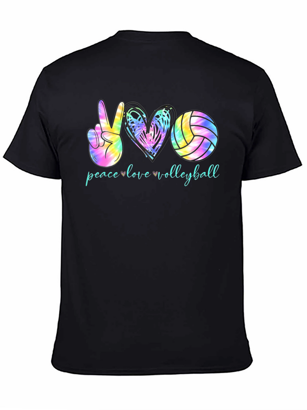 Peace Love Volleyball Tie Dye Graphic Tee