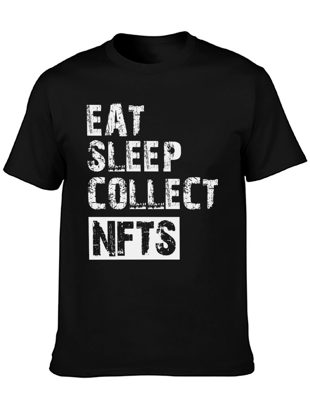 Eat Sleep Collect NFTs Black Graphic T-Shirt