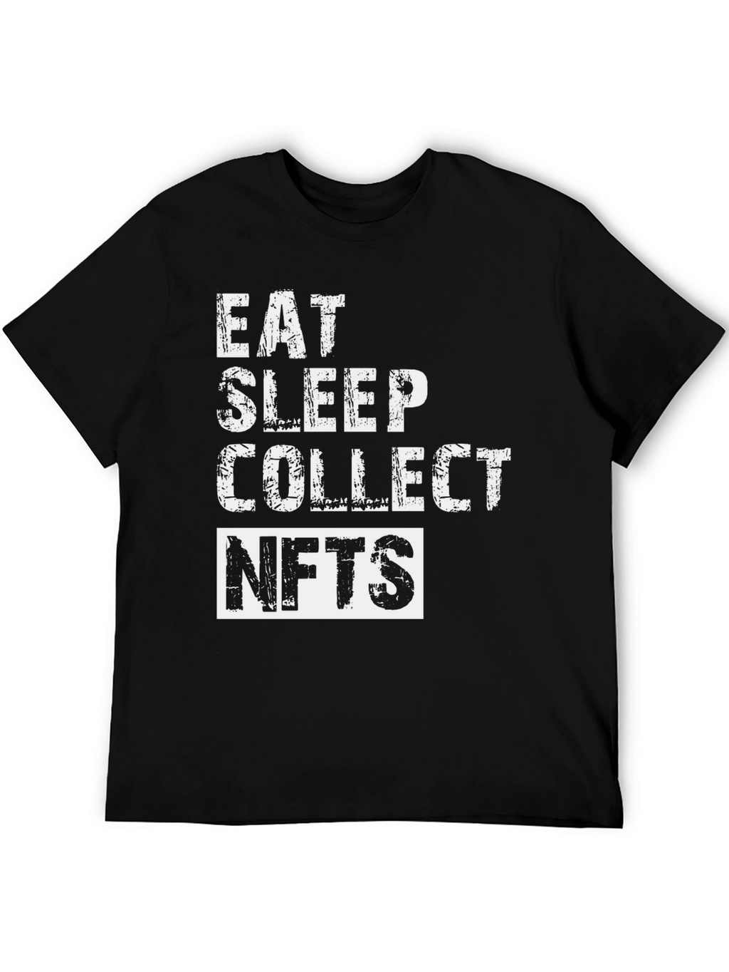 Eat Sleep Collect NFTs Black Graphic T-Shirt