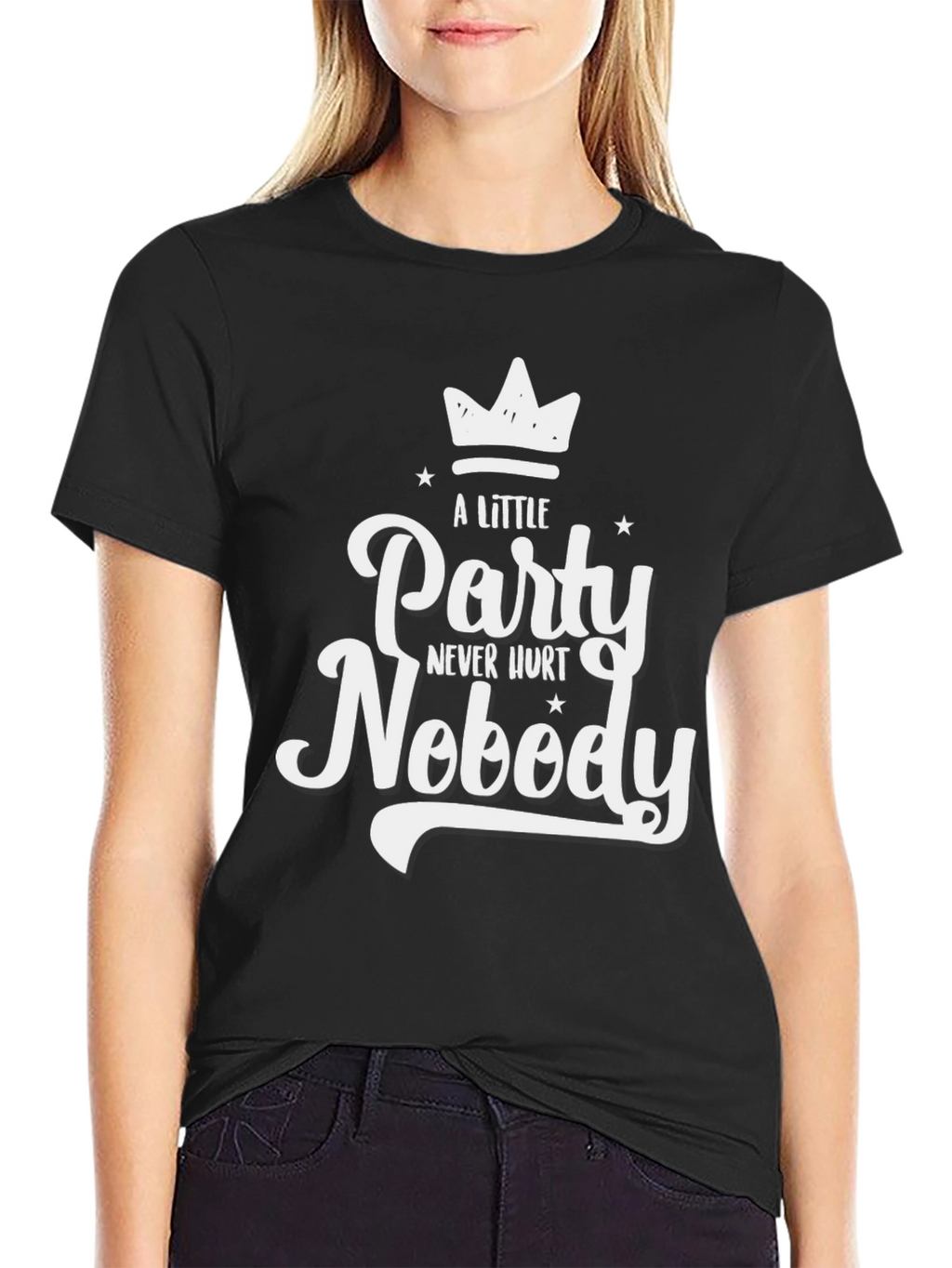 Party Never Hurt Nobody T-Shirt Black Cotton Tee