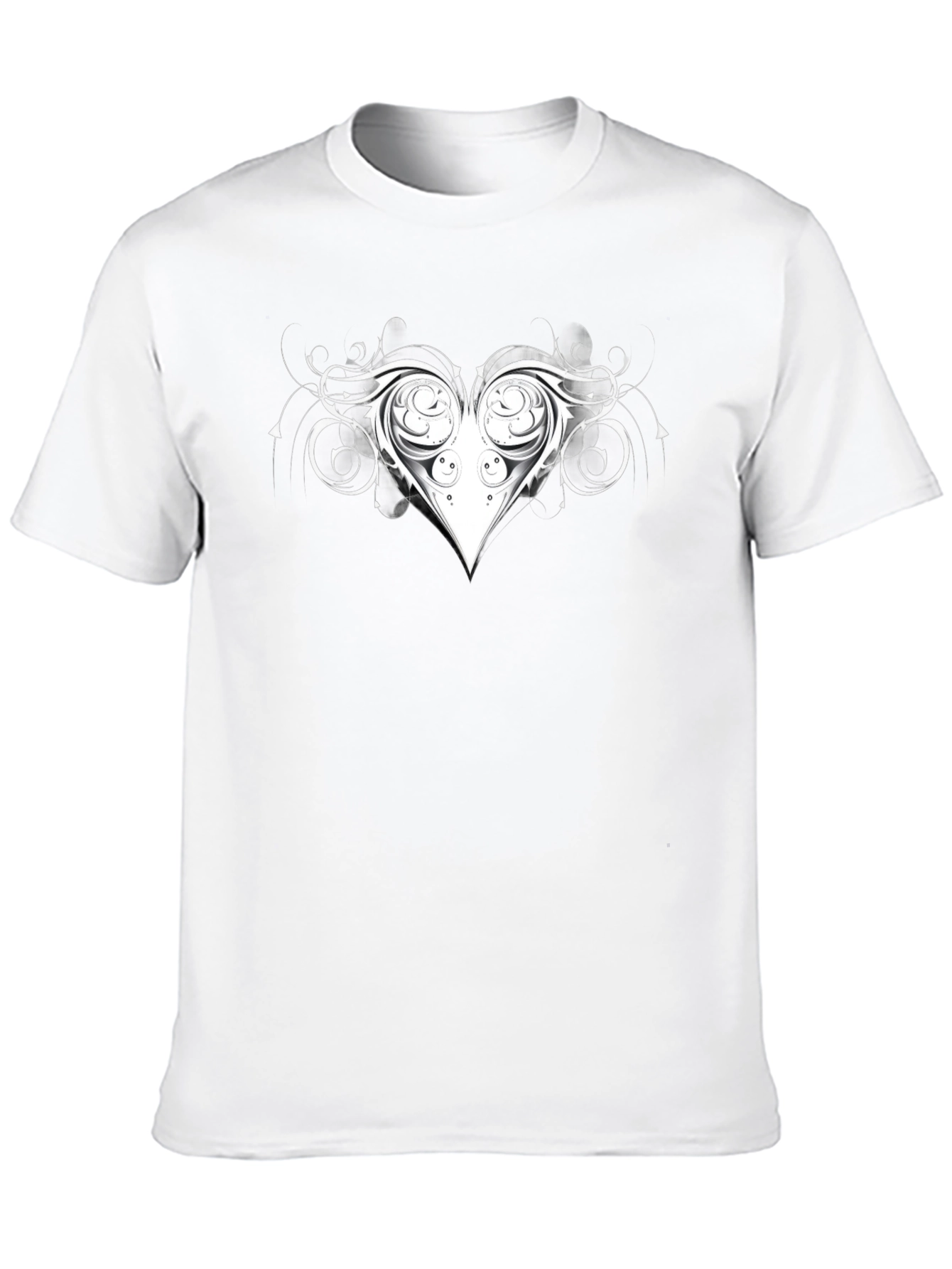 Heart Swirl Graphic Black T-Shirt