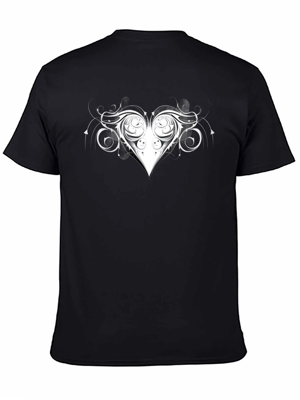 Heart Swirl Graphic Black T-Shirt