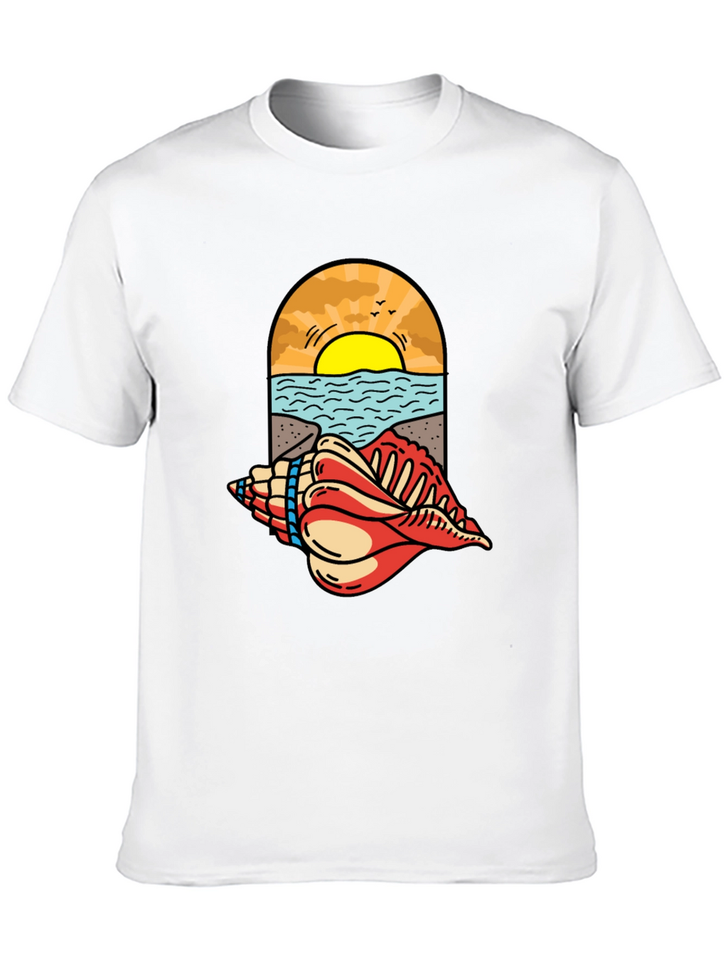 Ocean View Seashell Graphic Tee - Black