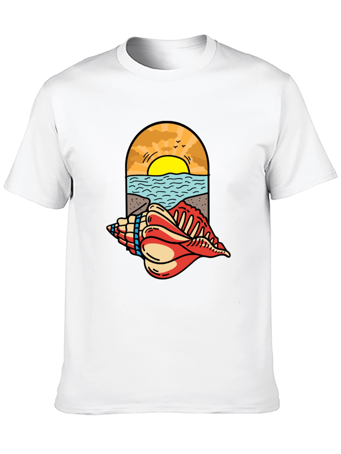 Ocean View Seashell Graphic Tee - Black