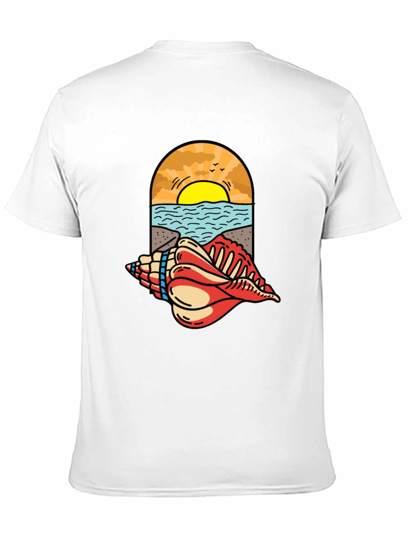 Ocean View Seashell Graphic Tee - Black