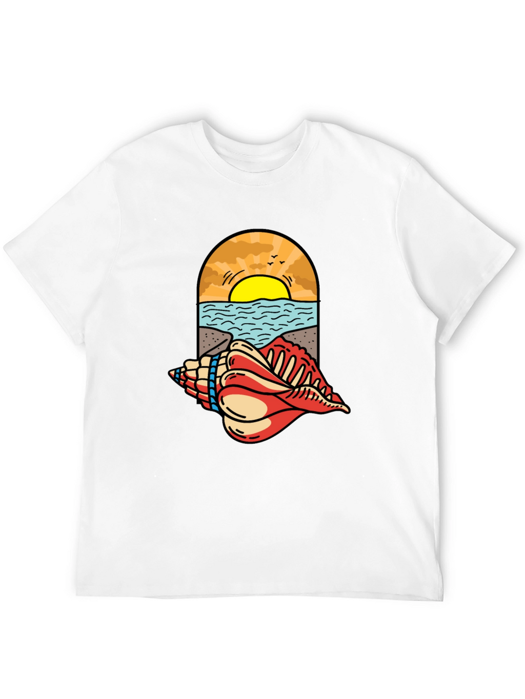 Ocean View Seashell Graphic Tee - Black