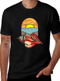 Ocean View Seashell Graphic Tee - Black